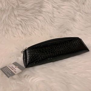 NWT Pencil & Accessory Case• croco embossed finish